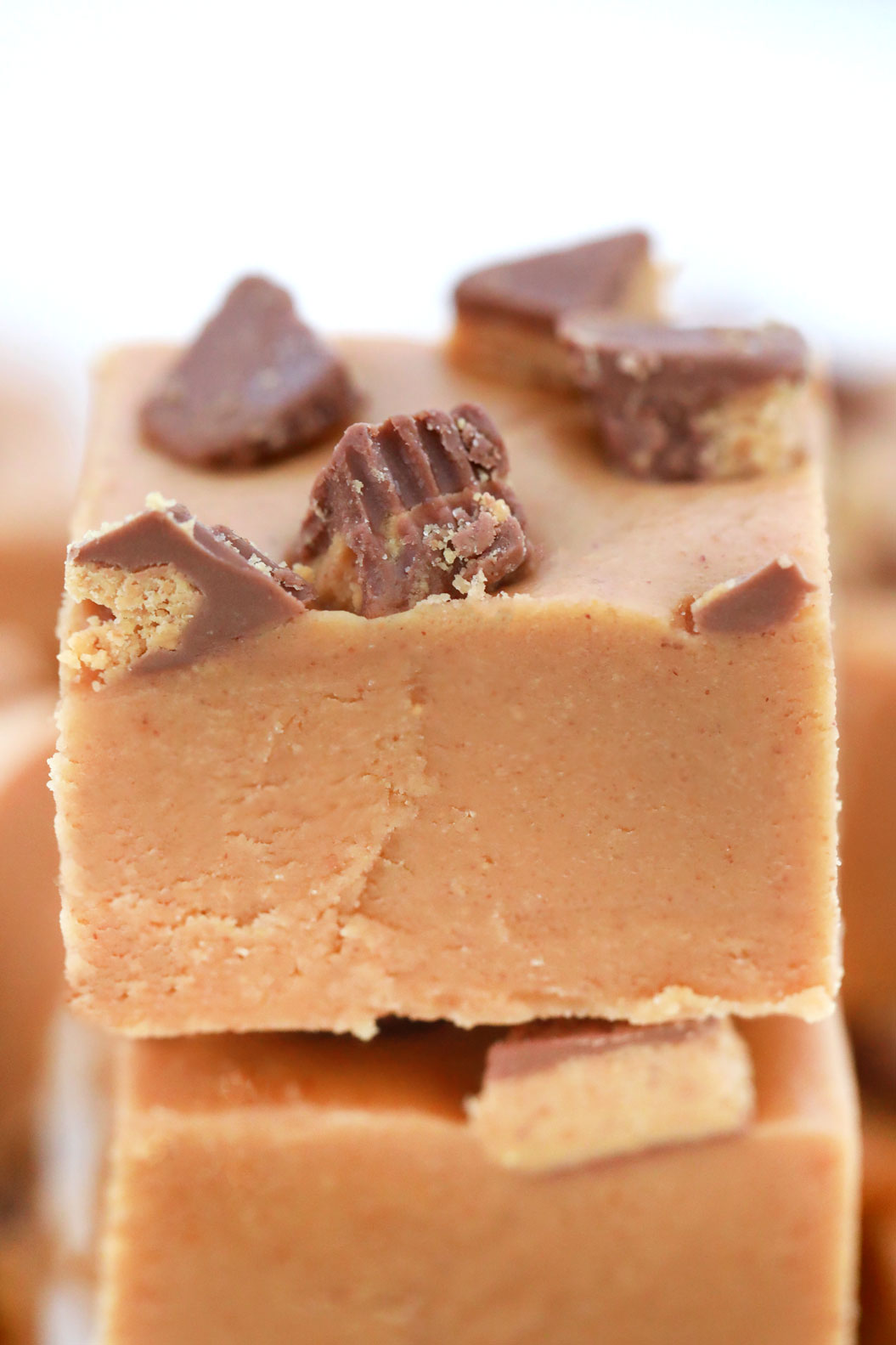 microwave peanut butter fudge closeup