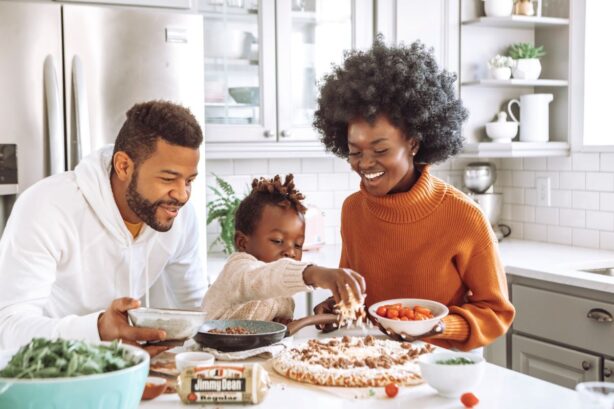 family cooking together