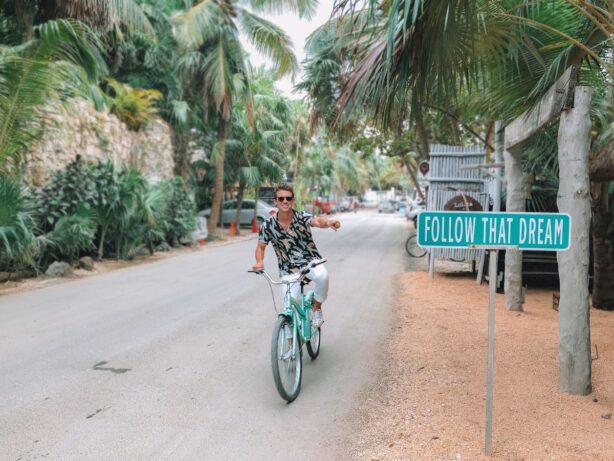 man on bicycle in mexico