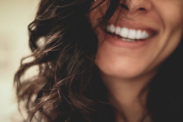 closeup of woman smiling