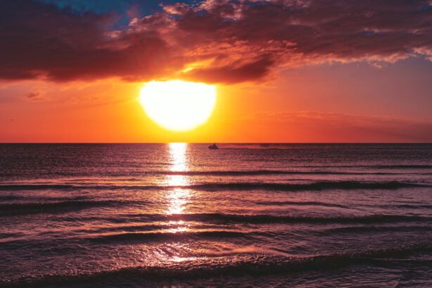 sunset on gulf coast florida beach