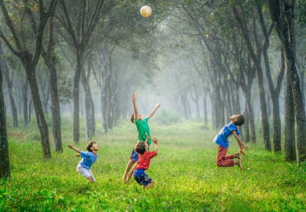 children playing with ball outdoors
