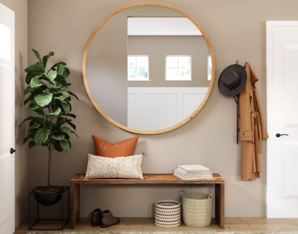 decorative mirror in entryway