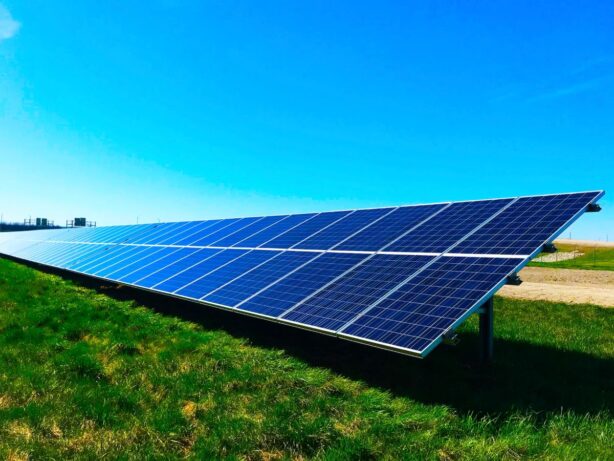 solar panel installed in ground