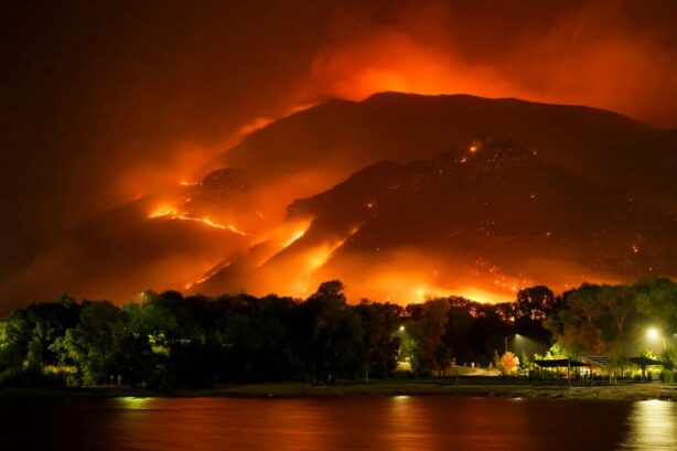 wildfire in mountains