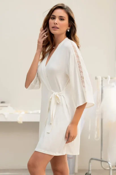 bralissimo white robe with lace