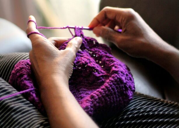 hands crocheting