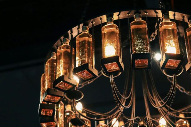 glass bottle chandelier