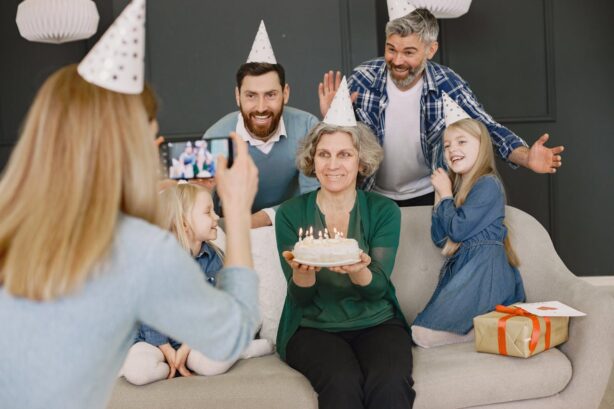 grandparents celebrating with family