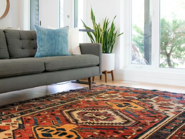 patterned rug on floor