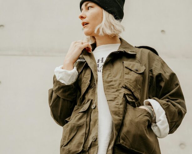 woman wearing barn coat