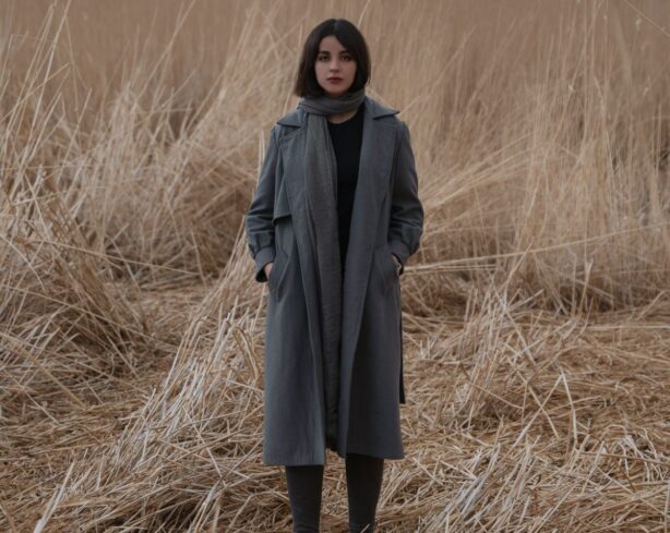 woman wearing oversized jacket